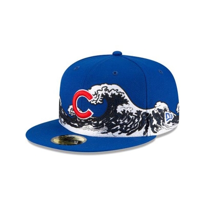 Blue Chicago Cubs Hat - New Era MLB Wave 59FIFTY Fitted Caps USA0738419